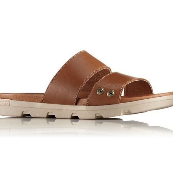 Sorel Torpeda Slide II Flat Slip On Slide Sandals Leather Size 6 - Picture 1 of 10